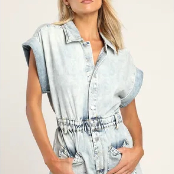 Blank NYC Light Denim romper size Med - Picture 4 of 16